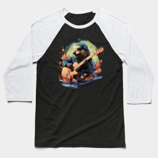 Platypus Playing Guitar Baseball T-Shirt